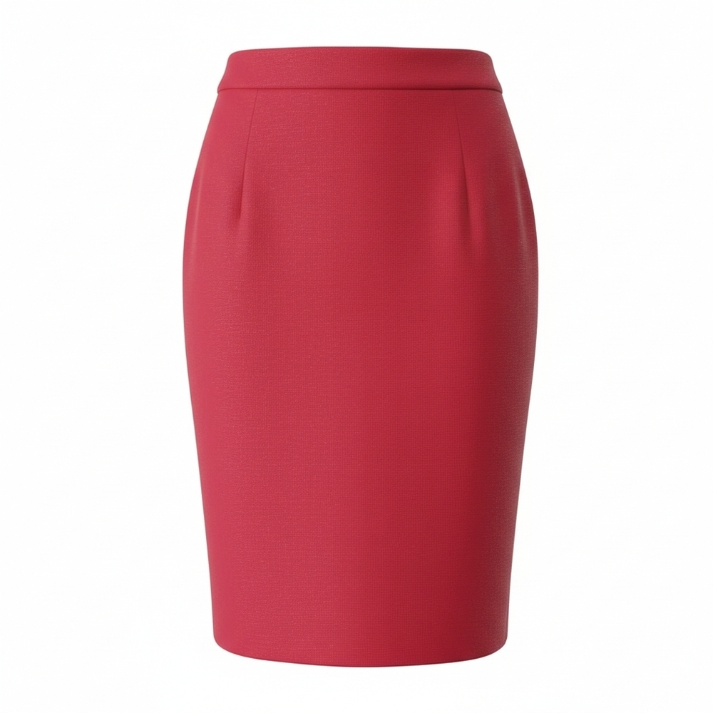 Tahari Red Knee-Length Pencil Skirt EUC